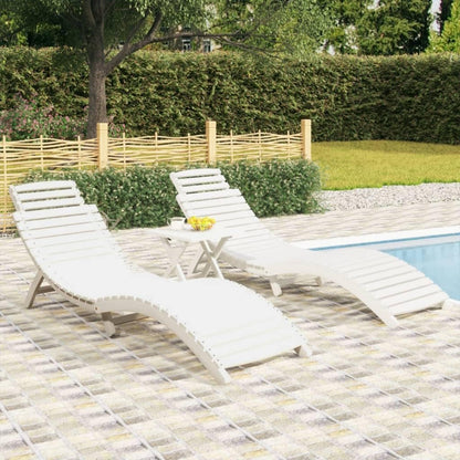 vidaXL Sunbeds 2 pcs 184x55x64 cm solid acacia wood white - QUORE