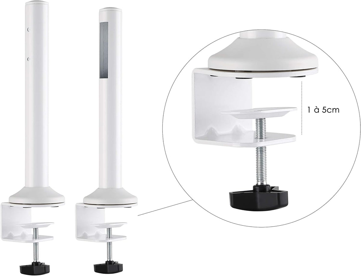 Unilux Ergo 400124600 Draagbaar station, ergonomisch, voor kantoor met monitorhouder tot 27 inch, afmetingen 125 x 40 x 15 cm, wit, 400124600