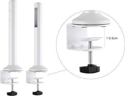 Unilux Ergo 400124600 Draagbaar station, ergonomisch, voor kantoor met monitorhouder tot 27 inch, afmetingen 125 x 40 x 15 cm, wit, 400124600
