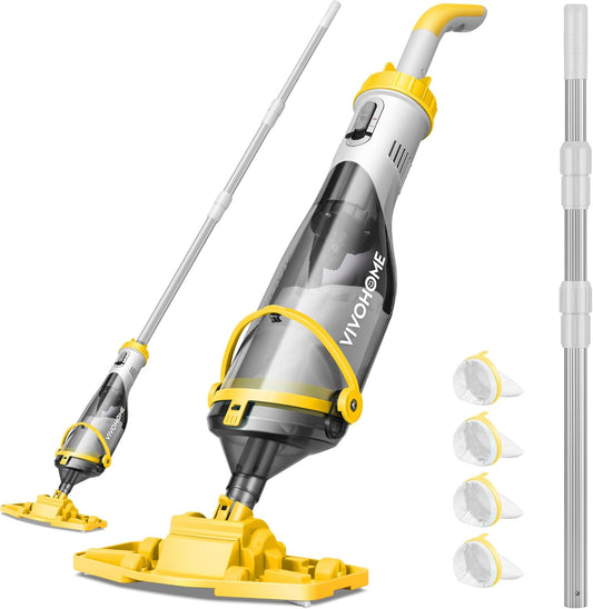 VIVOHOME Draadloze Zwembadstofzuiger met Telescopische Steel van 213 cm Krachtige Zuigkracht tot 18,5 GPM Looptijd van 60 minuten Draadloze Handstofzuiger voor Zwembaden en Spa's