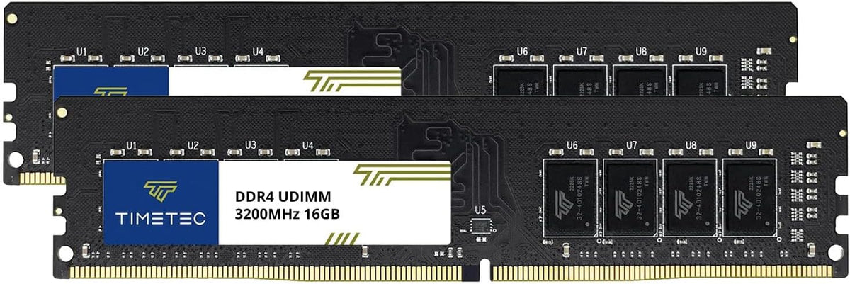 Timetec 32GB KIT(2x16GB) DDR4 3200MHz PC4-25600 CL16 1,35V niet-ECC niet-gebufferd Ontworpen voor gaming en grafisch Compatibel met AMD en Intel Desktop PC Computer geheugenmodule upgrade