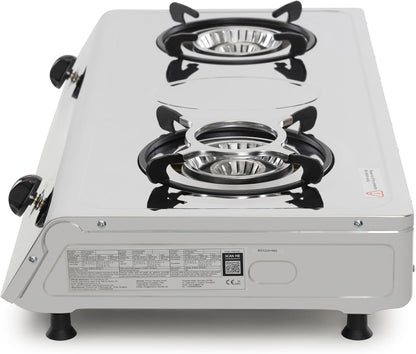 NJ-200SD Indoor Gasfornuis - 2 Brander Draagbaar Gaskookplaat LPG Fornuis 8.8kW