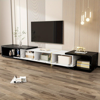 This TV Stand, Adjustable in Length from 140 to 260 Cm, Offers Flexibility to Fit Your Space. It Features a Rotating Function And Merges Contemporary Design with Practical Use, Enhancing The Style of Your Living Room While Se