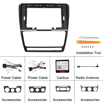 Android Autoradio Skoda Octavia – Multimedia Systeem – Dubbel Din Radio – Touchscreen Radio – GPS Navigatie – 10 Inch HD Scherm – Draadloze CarPlay & Android Auto – AHD Achteruitrijcamera & Microfoon