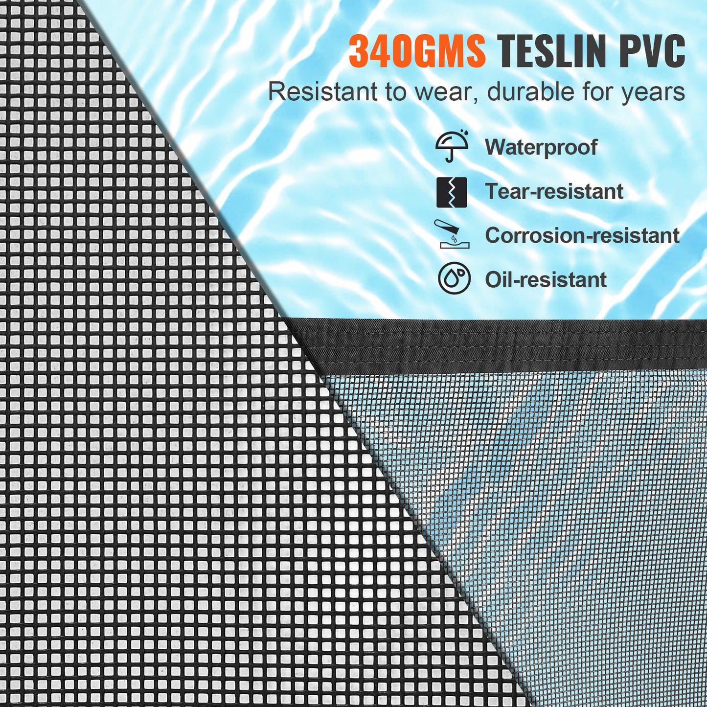 Zwembadhek – Zwembadafsluiting – Pool Fence – Veiligheidshek – Zwembadomheining – 4 x 29,26 Meter – Aluminium Frame Met Teslin PVC Mesh