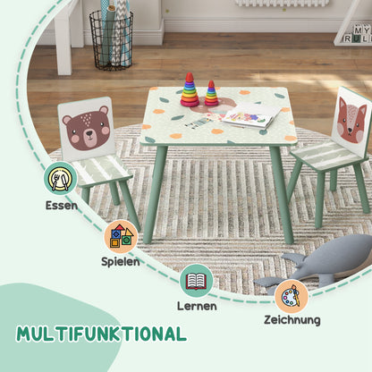 Speelset kinderstoelen met tafel – kindertafel set – kindermeubel – kinderstoeltje – kids meubel – Groen – duurzaam kunststof – veilig afgeronde hoeken