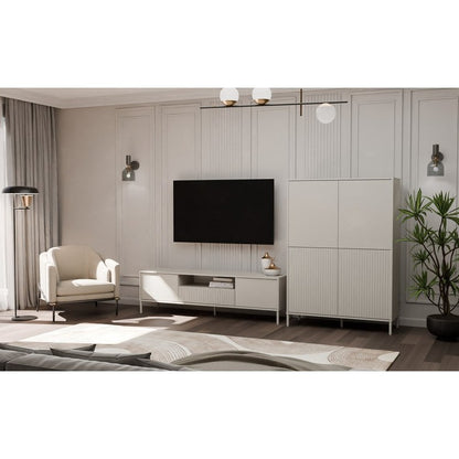 Kast – Opbergkast – Dressoir – Kastenmeubel – Slanke Kast 103,5 cm – Cashmere Kleur – TIP-ON Deuren – Handgreeploos Openen