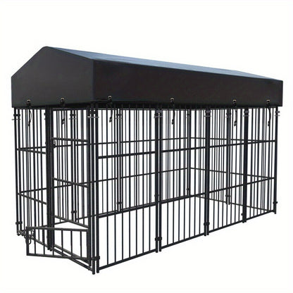 Hondenbench XXL – Hondenkennel – Hondenhok – Hondenren – Dierenverblijf – Zwaar Metaal – UV- en Waterbestendig Dak – 127x120x134 cm
