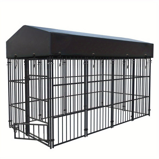 Hondenbench XXL – Hondenkennel – Hondenhok – Hondenren – Dierenverblijf – Zwaar Metaal – UV- en Waterbestendig Dak – 127x120x134 cm