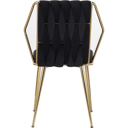 Eetkamerstoel – Stoel – Bureaustoel – Keukenstoel – Woonkamerstoel – Zwarte Velvet Bekleding – Stevig Metalen Frame