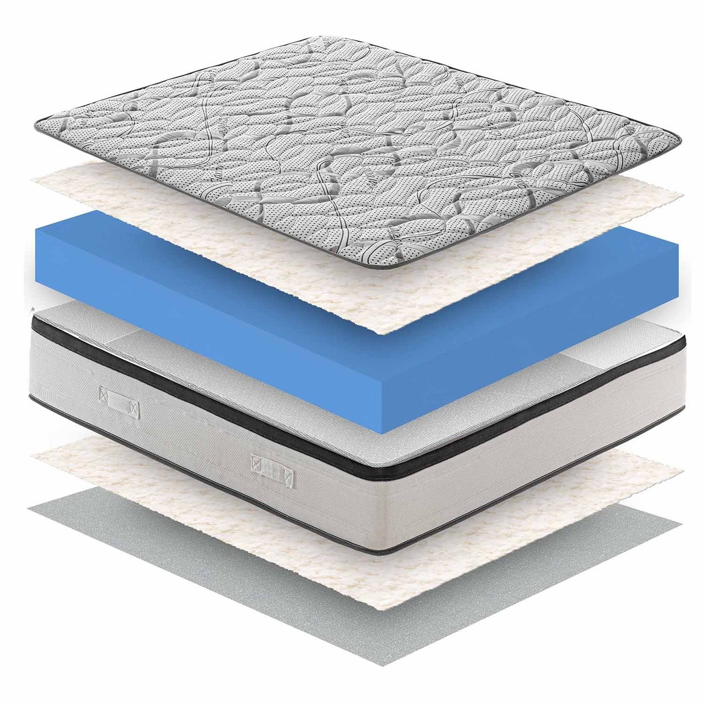 ROYAL DELUXE Mattress with MEMORY Effect - High-Density HR Foam - 100% Orthopedic Made in Italy - Cover with CARBONIO Relaxing Effect