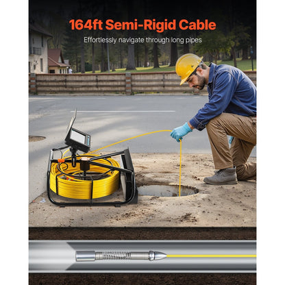 Rioolcamera – Inspectiecamera – Afvoer Camera – Pijpen Camera – Leidingen Camera – 4,3 Inch LCD Scherm – 50 Meter Semi-rigide Kabel