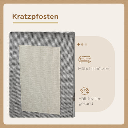Kattenhuis – Kattenhut – Kattenverblijf – Kattenmand – Kattenmeubel – Met 2 RVS Voerbakken – Inclusief Sisal Krabmat