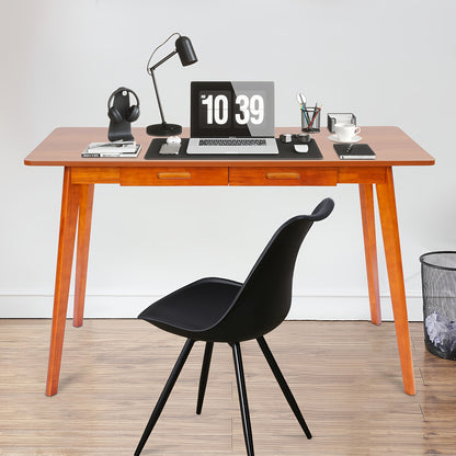 Bureau – Computerbureau – Werktafel – Studietafel – Thuiswerkplek – Walnoot Kleur – 120x55 cm – 2 Lades – Stevig Rubberhout – Stille Schuiflades