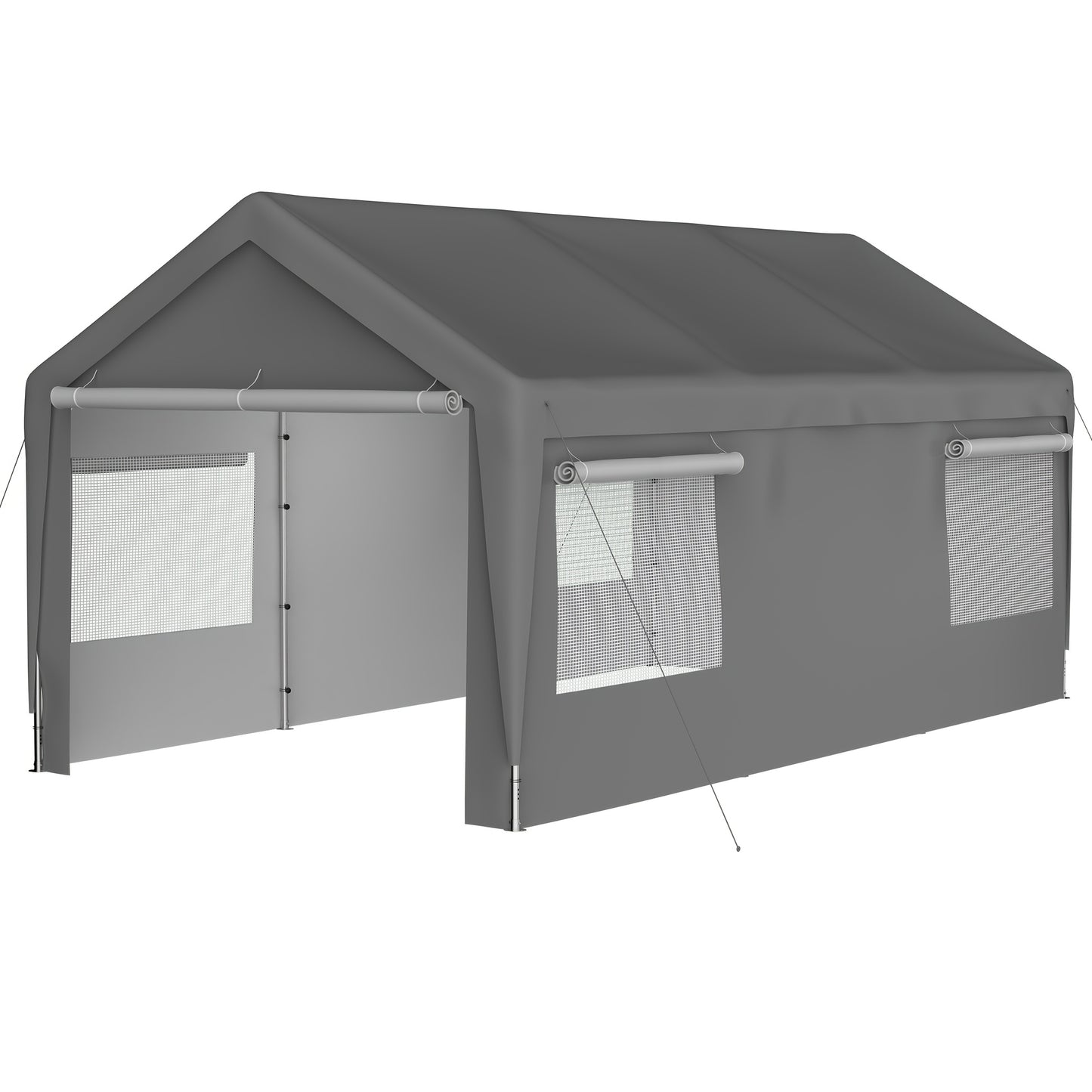 Garage Tent – Car Shelter – Carport – Protective Canopy – Winter Tent – 3x6 Meter – Met Afneembare Zijwanden – Roll-Up Ramen Voor Ventilatie