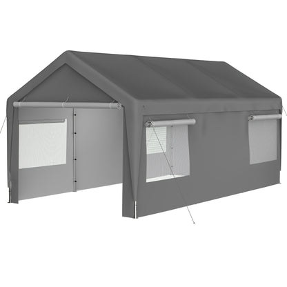 Garage Tent – Car Shelter – Carport – Protective Canopy – Winter Tent – 3x6 Meter – Met Afneembare Zijwanden – Roll-Up Ramen Voor Ventilatie