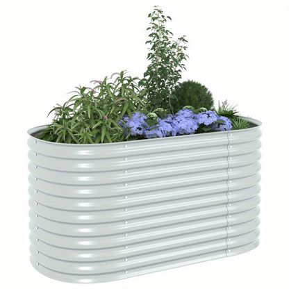 Moestuinbak – Kweektafel – Plantenbak – Verhoogde Bak – Tuinbak – Gegalvaniseerd Staal – 160x80x81 cm – Weerbestendig Zilver
