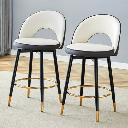 360° swivel bar stool. Modern White And Charcoal Grey Colour Scheme. Comfortable Bar Stool Suitable for Dining Rooms, Kitchens, Patios And Similar Settings. Set Of Two., Bar Seating, Kitchen Stools, Sleek Bar Seating, Stylis