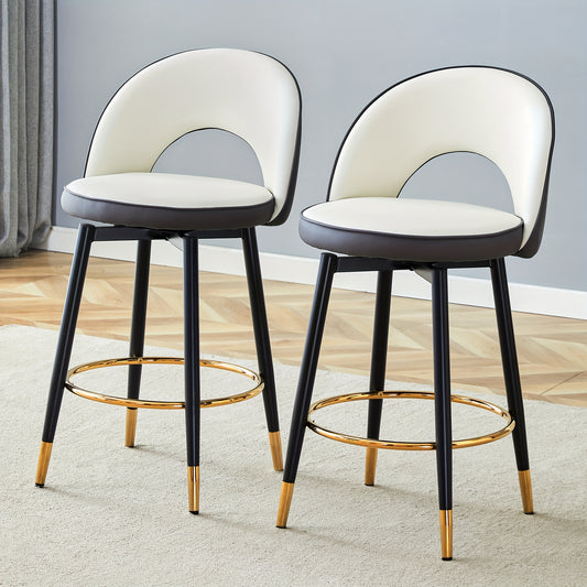 360° swivel bar stool. Modern White And Charcoal Grey Colour Scheme. Comfortable Bar Stool Suitable for Dining Rooms, Kitchens, Patios And Similar Settings. Set Of Two., Bar Seating, Kitchen Stools, Sleek Bar Seating, Stylis