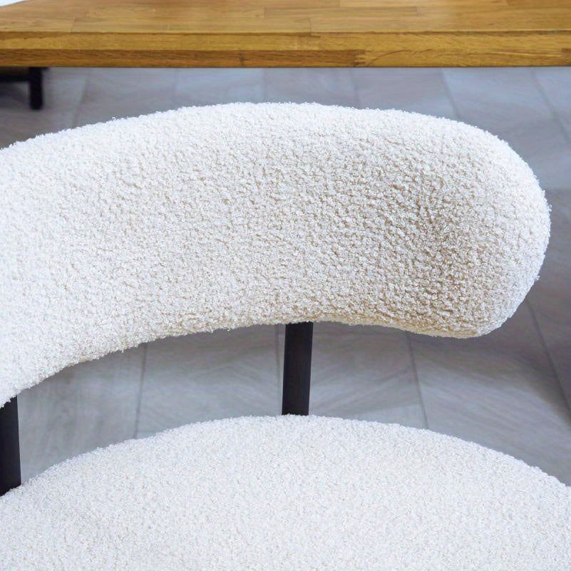 Eetkamerstoelen – Stoelen – Dining Chairs – Zithoekstoelen – Bistro Stoelen – Set van 2 – Zachte Fleece Bekleding – Stevige Metalen Poot