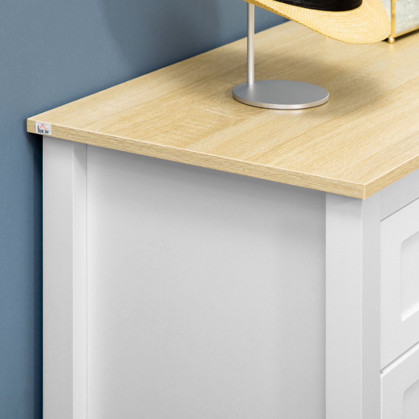 Dressoir – Opbergkast – Sideboard – Buffetkast – Ladekast – 2 Deuren & 2 Laden – Verstelbare Plank – 100x40x85 cm – Wit Houtlook