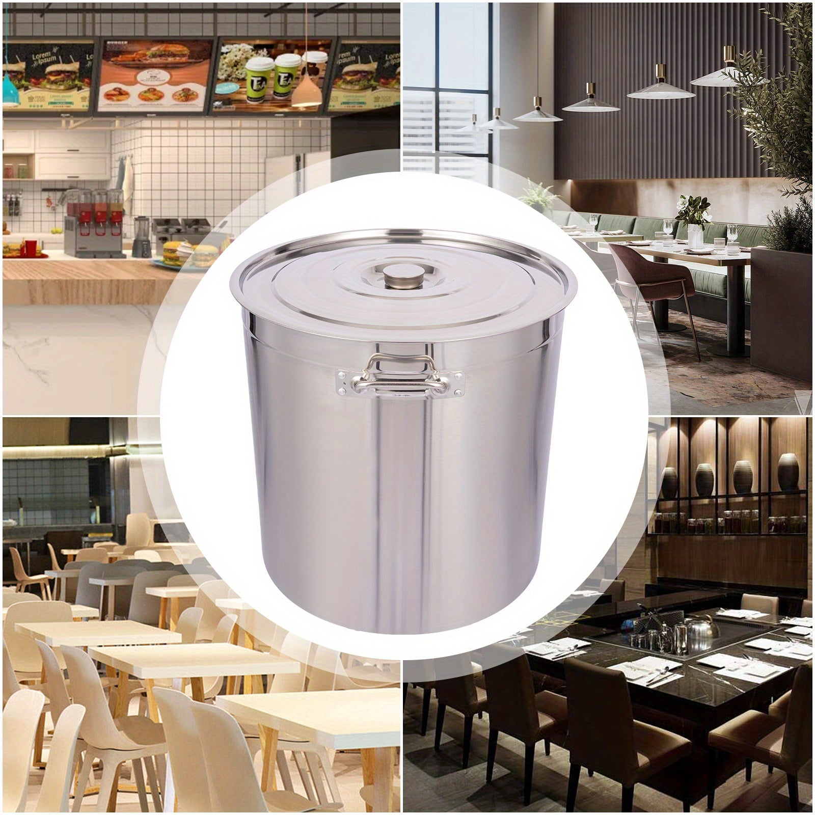 Soepketel – Soeppot – Kookpot – Stoofpan – Grote Pan – Roestvrij Staal 304 – 98 Liter Inhoud - QUORE