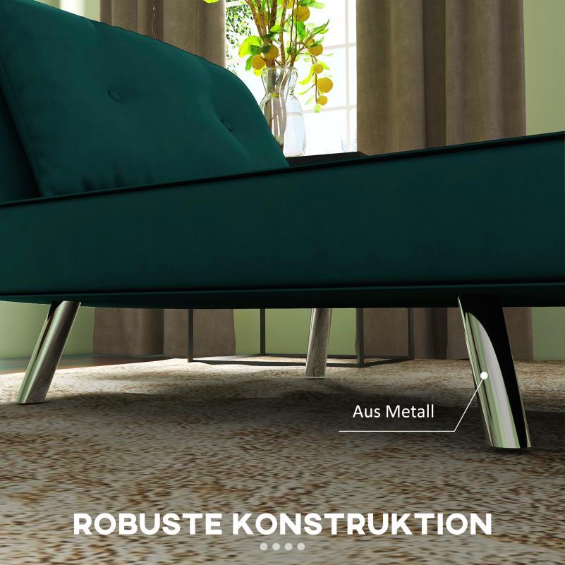 Groene Relaxfauteuil – Relaxstoel – Fauteuil – Loungestoel – Zetel – RVS frame – Compressiestang voor Rugondersteuning