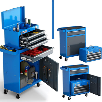 Gereedschapskast – Werkplaatskast – Opbergkast – Toolbox – Ladenkast – 4 Laden – Verwijderbare Bovenkist – Stevige Metalen Constructie