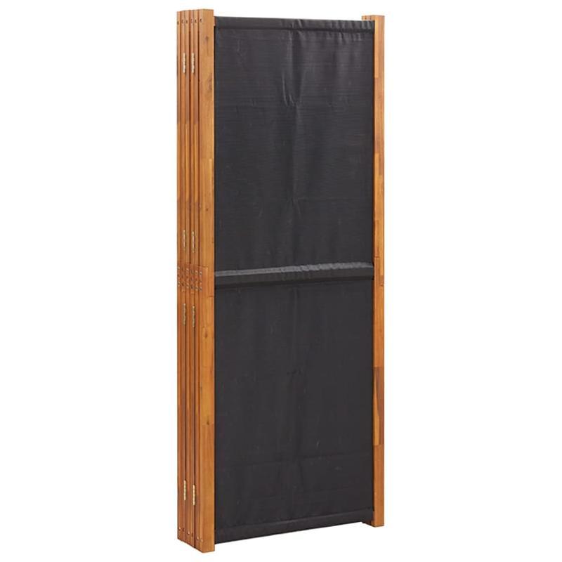 Kamerscheider – Ruimteverdeler – Scheidingswand – Kamerverdeler – 6 Panelen Zwart – 420x180 cm – Hout – Flexibel & Duurzaam