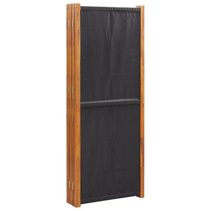 Kamerscheider – Ruimteverdeler – Scheidingswand – Kamerverdeler – 6 Panelen Zwart – 420x180 cm – Hout – Flexibel & Duurzaam