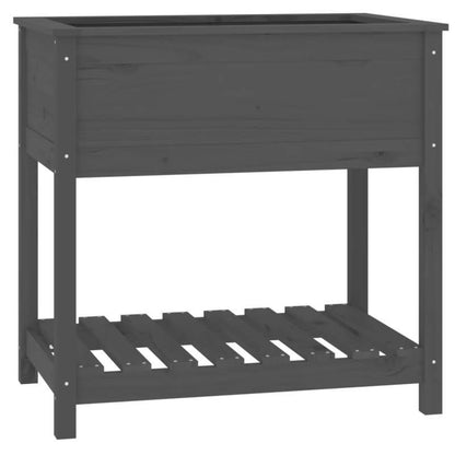 Plantenbak – Bloembak – Tuinbak – Moestuinbak – Kweekbak – Massief Grenenhouten – Weerbestendig – 82,5x54x81 cm – Met Opbergrek