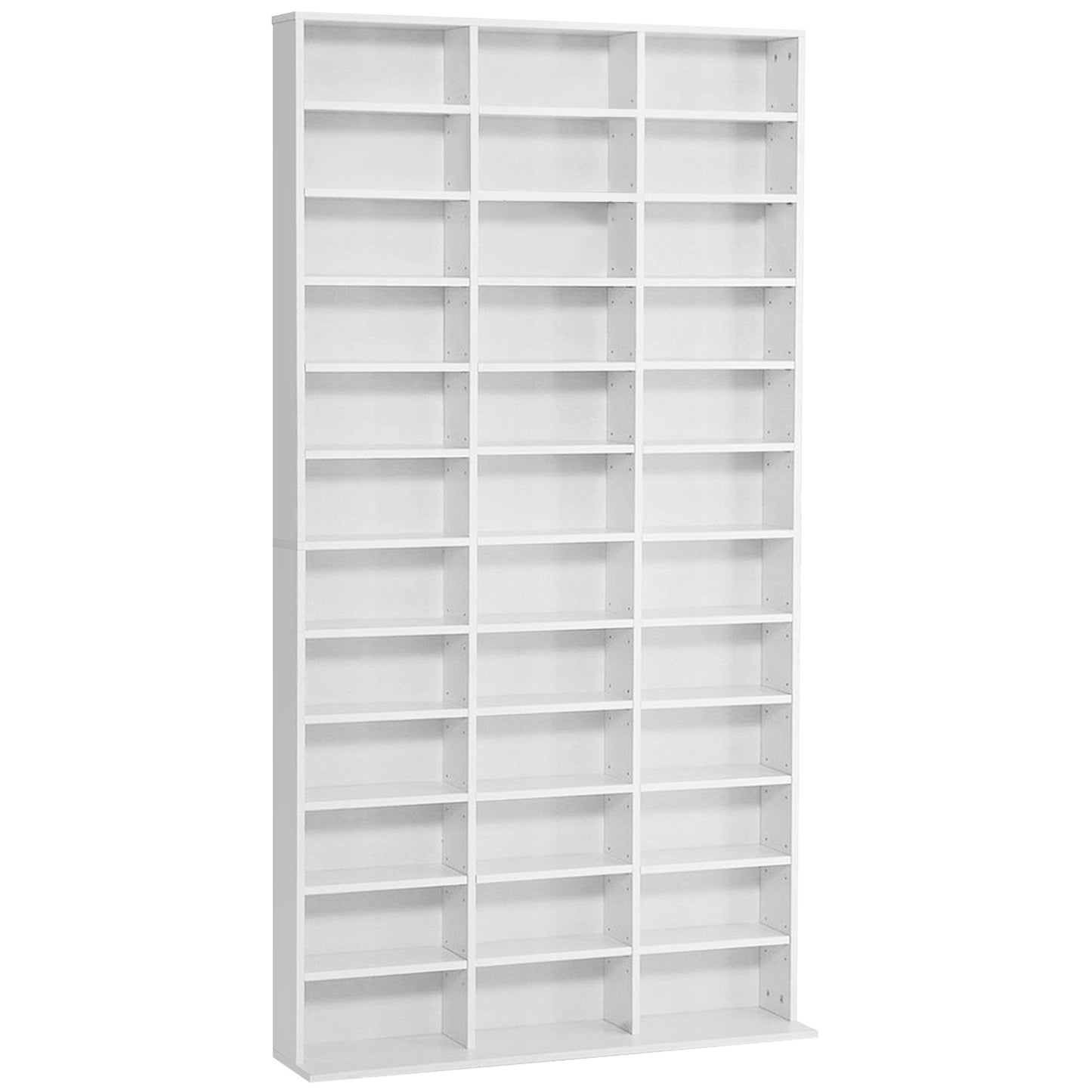 CD/DVD Opbergmeubel – Cd Rek – Cd Kast – Cd Organizer – Cd Stelling – 36 Verstelbare Vakken – 1116 Cd’s Opslagcapaciteit – Wit