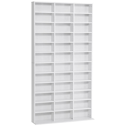 CD/DVD Opbergmeubel – Cd Rek – Cd Kast – Cd Organizer – Cd Stelling – 36 Verstelbare Vakken – 1116 Cd’s Opslagcapaciteit – Wit