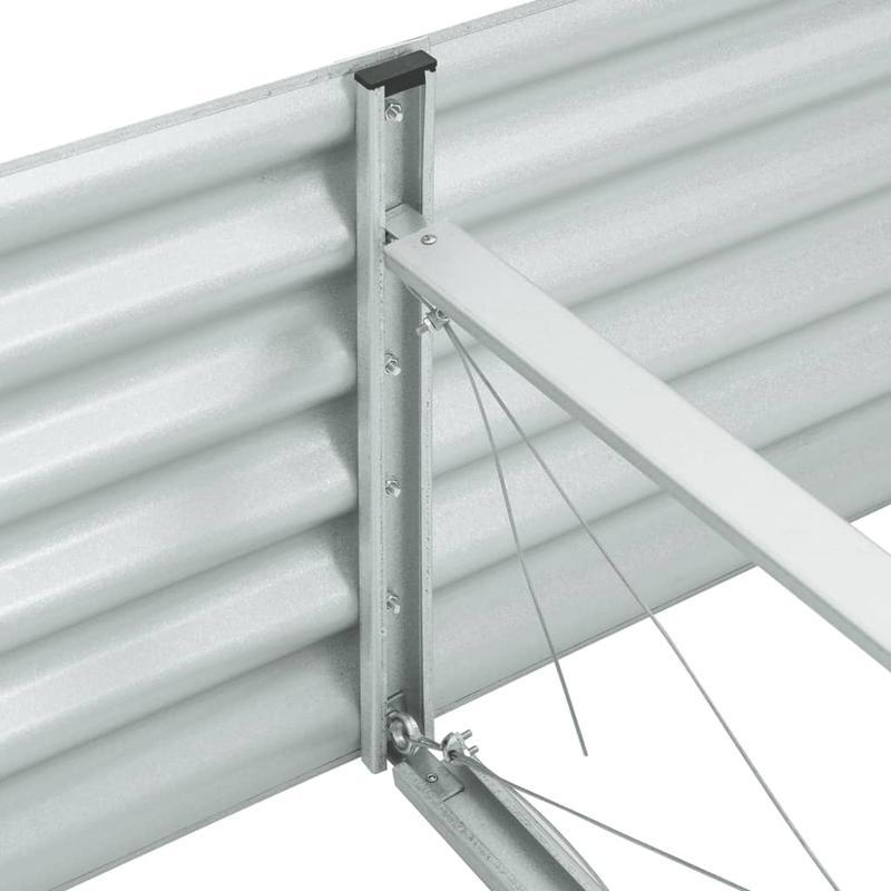 Raised Planter Box 240X80X44 Cm Galvanized Steel Silver