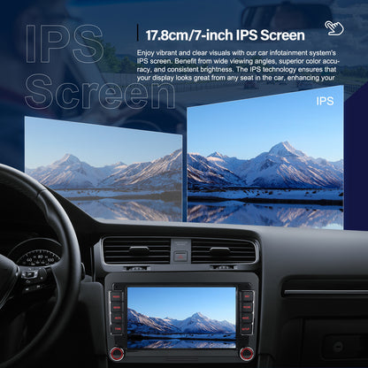 [2G+64G] Android 15 7" Touchscreen  Radio for Volkswagen,, Caddy T5, Tiguan Transporter, Golf MK5, MK6 Beetle, Skoda Octavia Seat with Wireless CarPlay, Android Auto, GPS, FM and RDS
