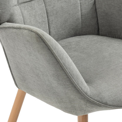 Scandinavische Fauteuil – Sessel – Stoel – Relaxstoel – Lounge Chair – Groen Patchwork – Met Houten Poten – Hoogwaardige Schuimvulling