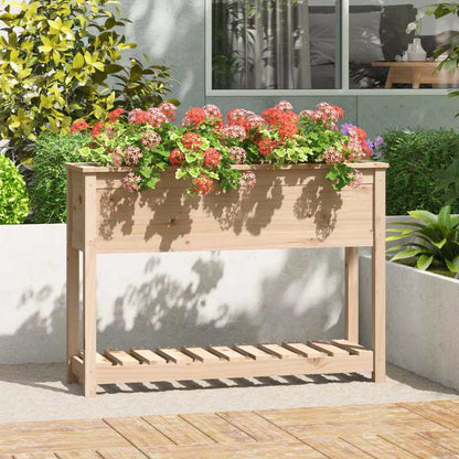 Plantenbak – Bloemenbak – Bloembak – Tuintafel – Plantenpot – Massief Dennehout – 111,5x34,5x81 cm – Weerbestendig