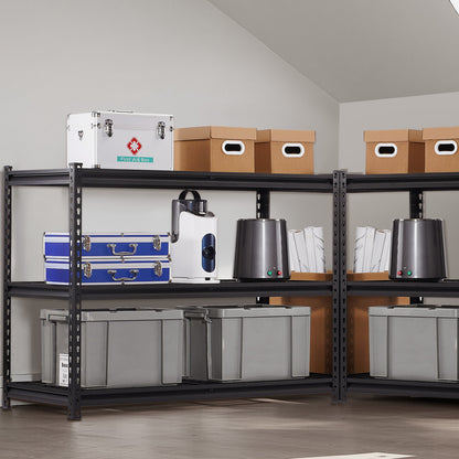 Opbergkast Garagekast Werkplaatskast Stelling Rek – 5 Verstelbare Planken – Carbonstaal – 1360 kg Draagvermogen – Zwart