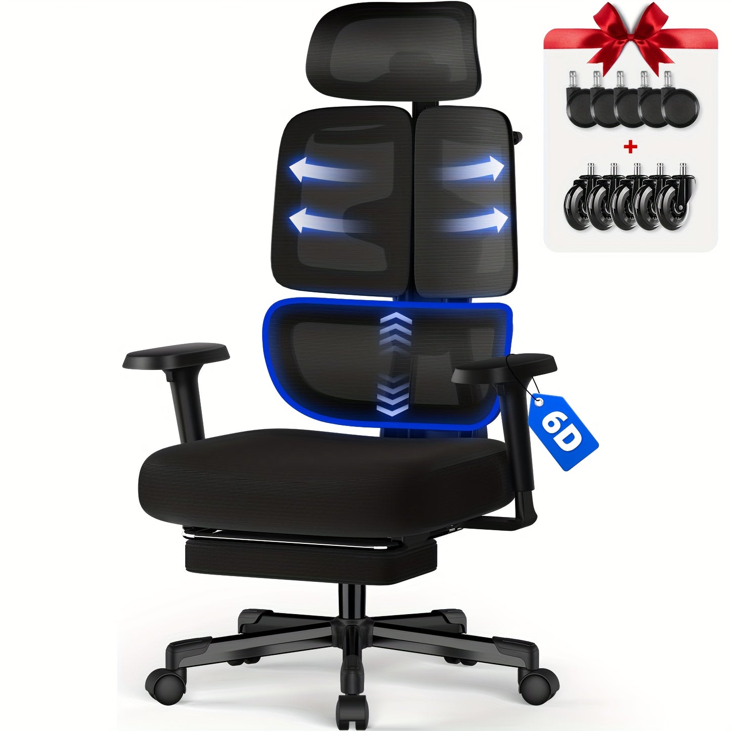 Bureaustoel – Bureaustoelen – Office Chair – Gamestoel – Kantoorstoel – 200 kg Draagvermogen – 6D Verstelbare Armleuningen