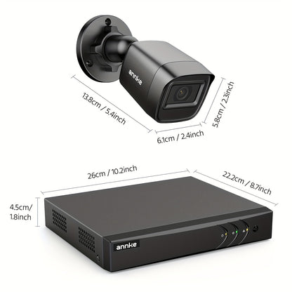 Beveiligingssysteem – Cameraset – Toezichtcamera – Surveillancecamera – 4K 1080p Full HD – 1TB HDD – AI Mens- & Voertuigherkenning – Nachtzicht 20 meter