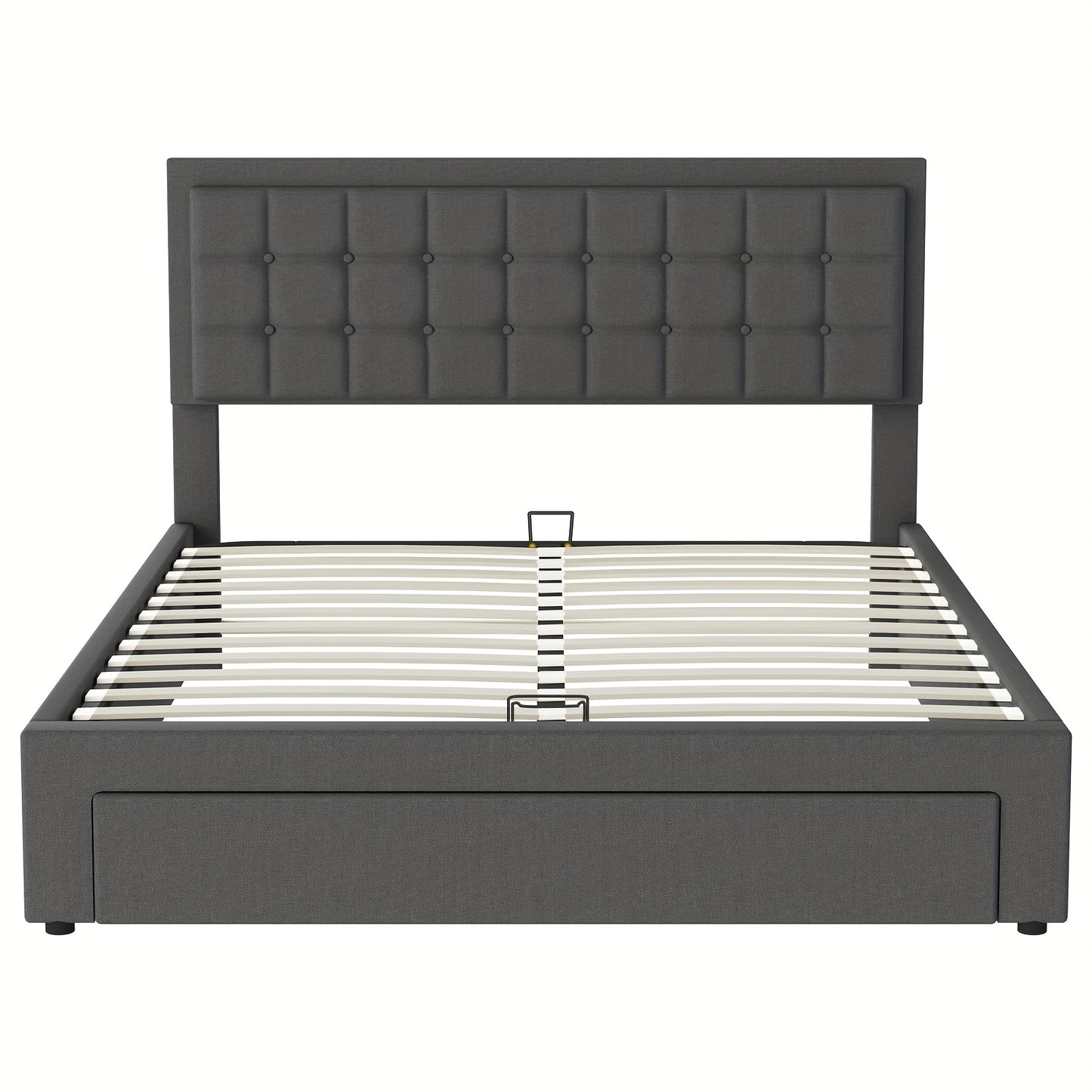 Bedframe – Tweepersoonsbed – Gestoffeerd Bed – Opbergbed – Slaapbank – 140x200 cm – Hydraulische Lift – Ruime Onderbedlade