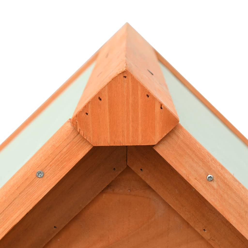 Houten Hondenhok – Hondenhuis – Hondenkennel – Hondenhok Buiten – Hondenhuisje Bruin – Stevig Grenen- en Dennenhouten Frame – Weerbestendig Groen Dak