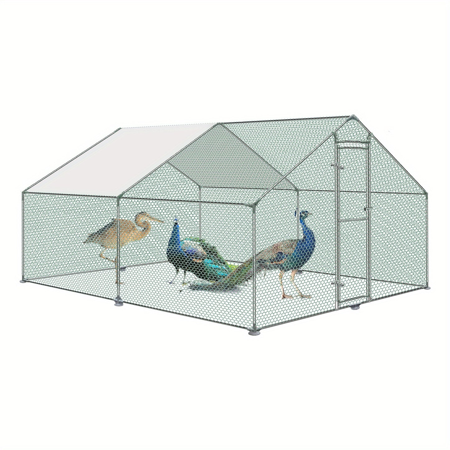 Extra Large Heavy-Duty Chicken Coop & Poultry pen - 3x4x2m Outdoor enclosure with Lockable Doors, Galvanized Frame & PE Roof - Spacious hen house for Chickens, Ducks, Rabbits, Goats - Easy Assembly, Predator-Proof Design, Ven
