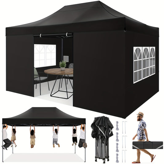 Partytent – Paviljoen – Easy Up Tent – Feesttent – Tuintent – Pop-up – 3,05x4,57 m – Verstelbare Hoogte – Aluminium Frame