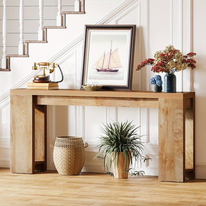 Sidetable – Consoletafel – Wandtafel – Haltafel – Bijzettafel – Houten Farmhouse Stijl – Compact 160x29,5x85 cm – Licht Eiken Bruin