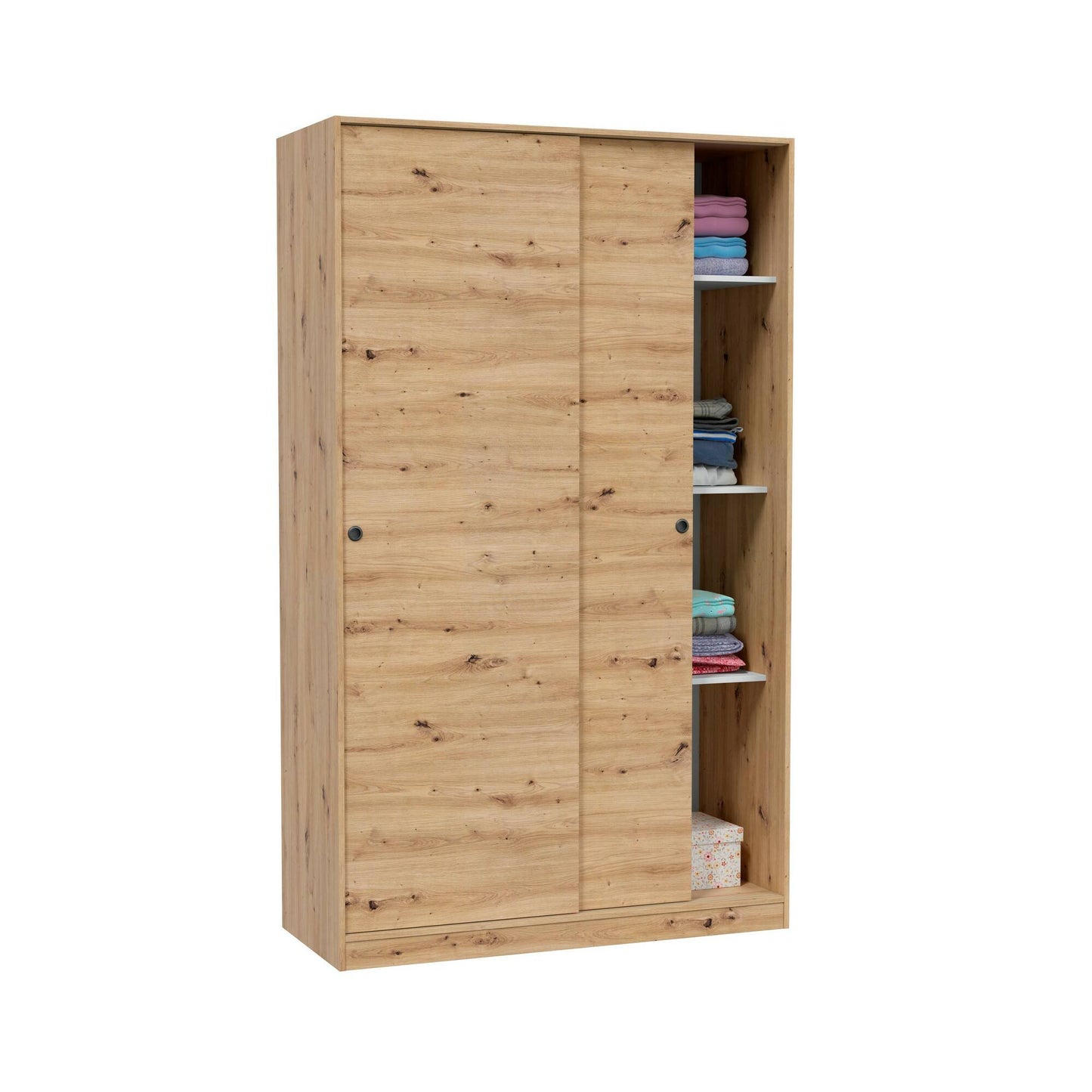 Wardrobe 2 in Front of Dnoce, Bedroom Closet, Furniture with 4 Shelves And Clothes Rail, 120X50H200 Cm, Available in 4 Colors
