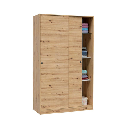 Wardrobe 2 in Front of Dnoce, Bedroom Closet, Furniture with 4 Shelves And Clothes Rail, 120X50H200 Cm, Available in 4 Colors