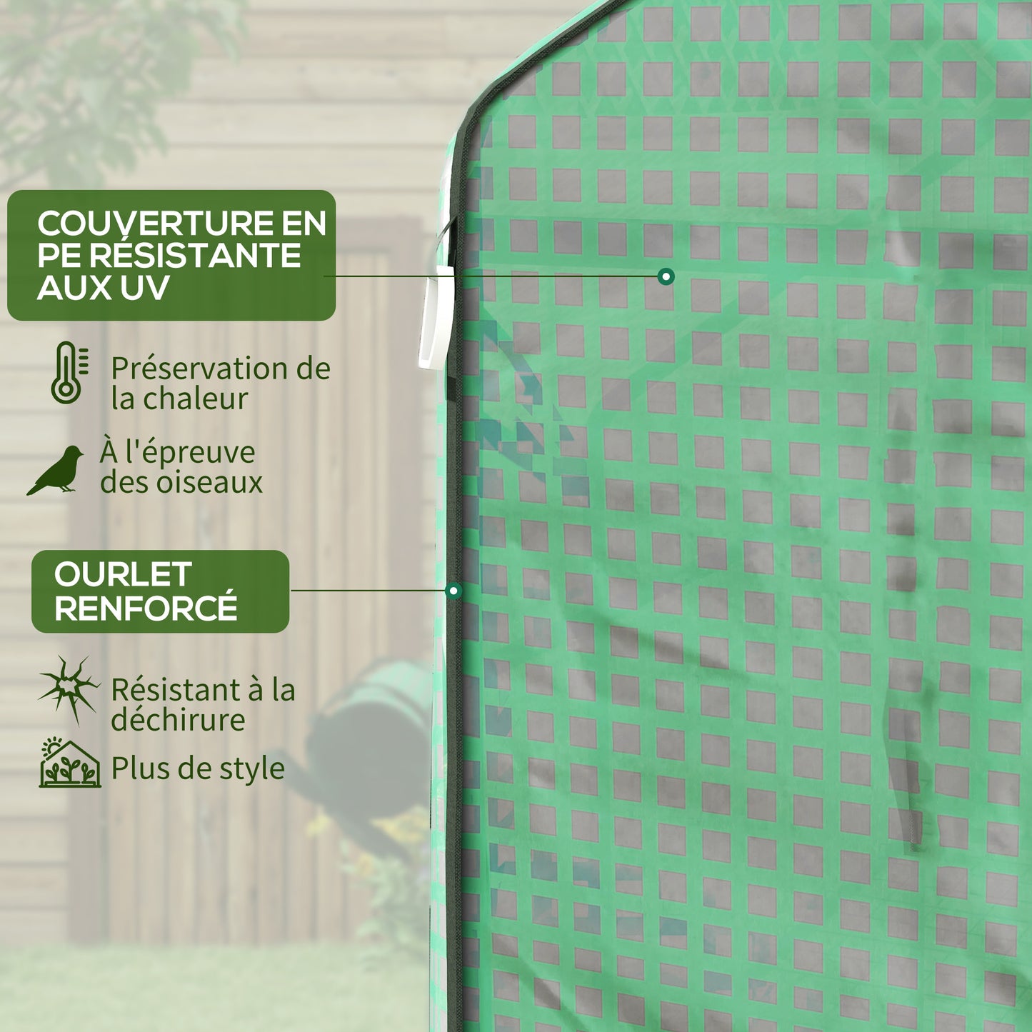 Kas – Kweekkas – Tuinkas – Serre – Groentekas – Groen – Ruime Afmetingen 140x143x190 cm – UV-bestendig 2-laags PE-doek