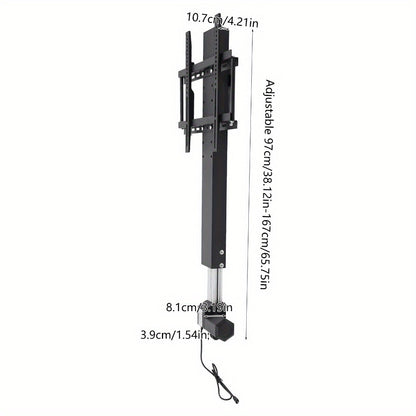 TV Lift – Motorische TV Standaard – Gemotoriseerde TV Beugel – In Hoogte Verstelbaar – Verstelbare TV Houder – 26-57 Inch – Aluminium – Stille Motor