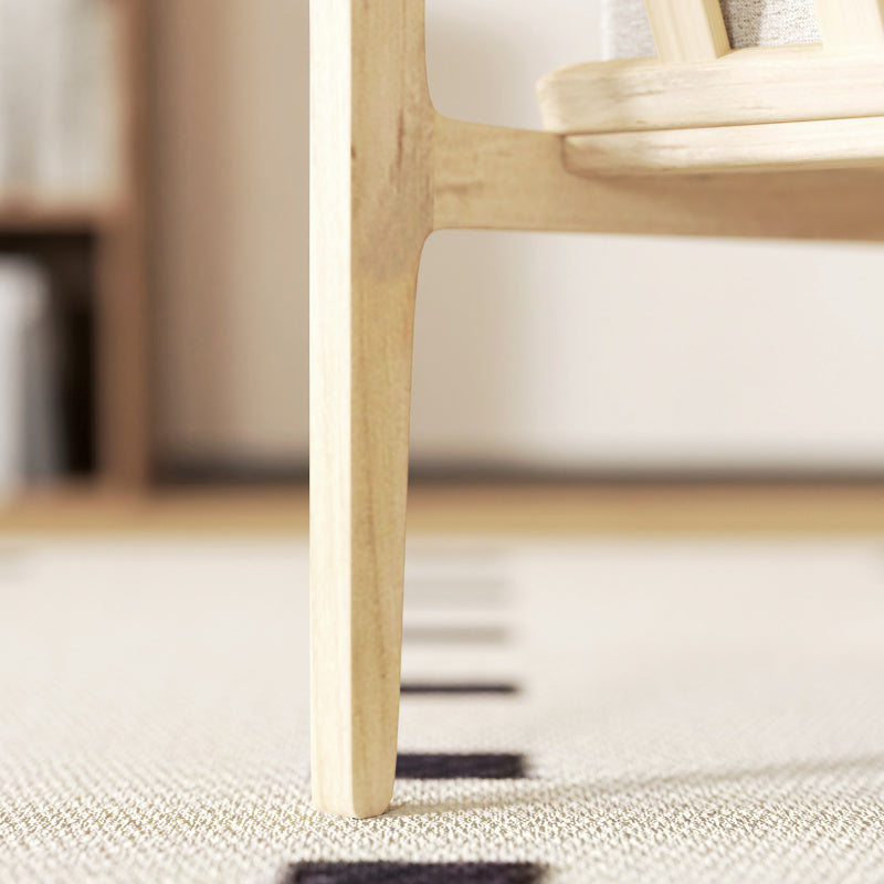 Loungestoel – Fauteuil – Relaxstoel – Leunstoel – Zithoekstoel – Beige – Hoogwaardig Schuim – Licht Houten Frame